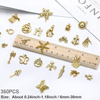 SANNIX 350Pcs Antique Gold Charms Bulk Lots Jewelry Making Charms Assorted - Image 2