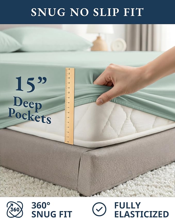 LANE LINEN 100% Organic Cotton California King Sheets Set, Soft & Comf Low Pill - Image 7