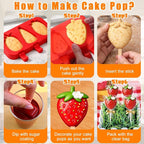 Mity rain 2 Pack Cake Pop Molds Silicone, 6 Cavity Reusable Cakesicle Molds | - Image 5