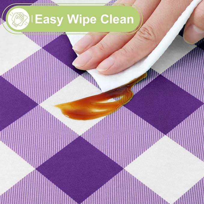 Smiry Rectangle Table Cloth, Waterproof Vinyl Tablecloth - Image 3