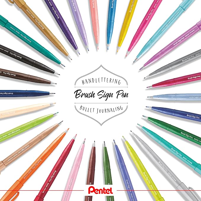 Pentel Fude Touch Sign Pen, Felt Pen Like Brush Stroke - Image 6