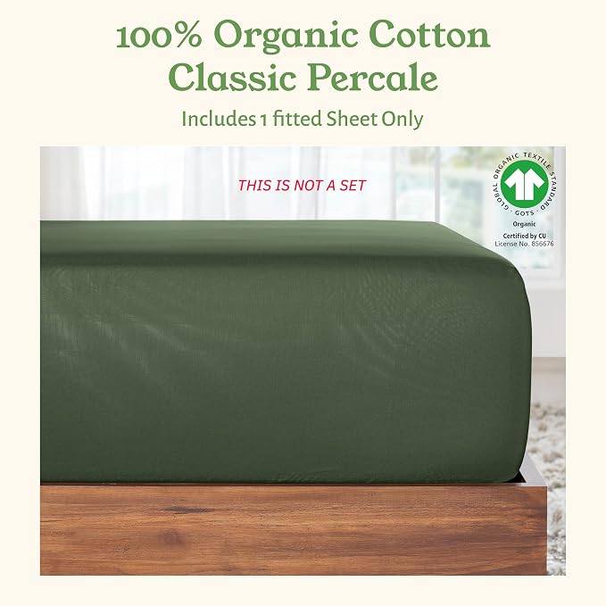 California Design Den 100% Organic Cotton Fitted Sheet King Only - Image 4