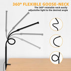 Voncerus LED Desk Lamp with Clamp, Eye-Caring Clip on Lights - Image 3