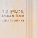 12 Pack Basswood Sheets 1/8x18x12 Inch, Unfinished Wood by Unknown