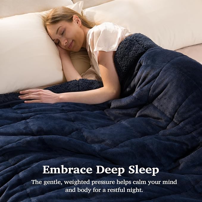 Sivio Weighted Blanket for Adult 15 lbs, Sherpa Heavy Blanket - Image 2