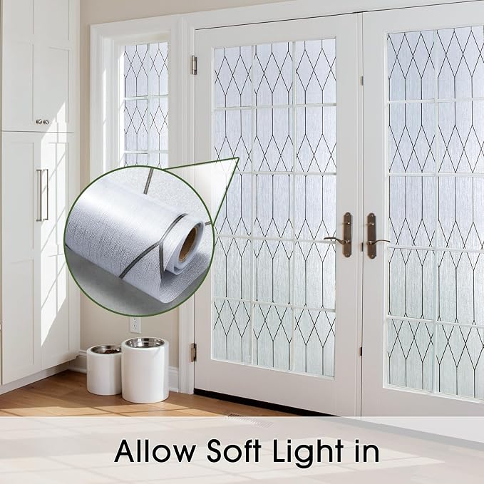 Windimiley Window Privacy Film Stained Glass Static Clings, Bathroom Frosted - Image 3