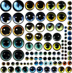 100PCS 30/25/20/16/12/8/6mm Assorted Mixed Size Eyes Glass Cabochon by mjjmbc