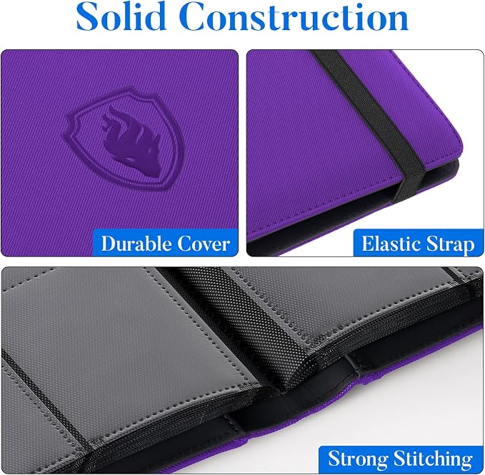 Premium 9 Pocket Card Binder for 360 Cards, Fabmaker PU Cover Trading Card - Image 2