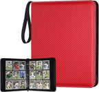 GERMUN 3 Ring 9 Pocket Zipper Card Binder, 720 Double Sided Standard PU Trading by GERMUN