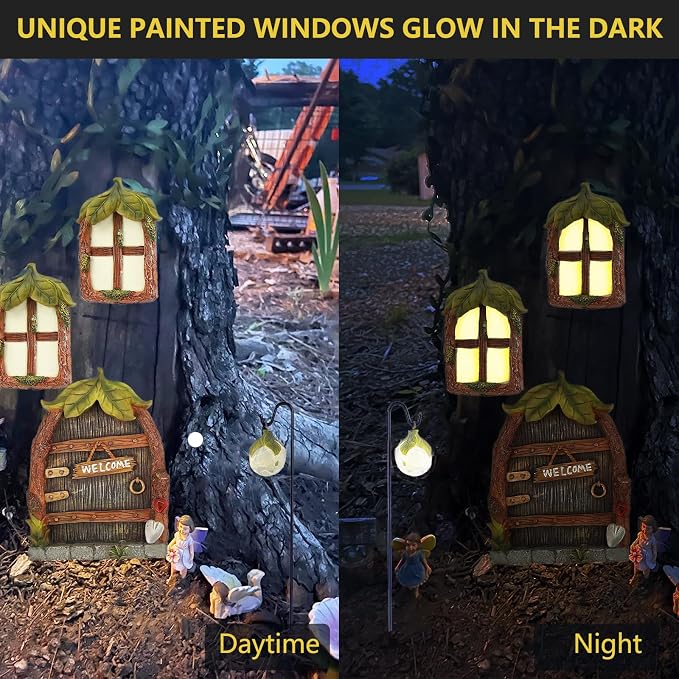 Miniature Fairy Garden Accessories Fairy Door and Windows - Image 5