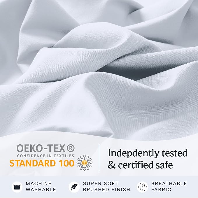 LuxClub 3 PC Twin Sheet Set, Deep Pockets Wrinkle Free Cooling Bed Sheets Hotel - Image 5