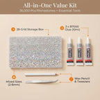 36000Pcs White AB Rhinestones for Bedazzling, Iridescent Mixed Sized 2-6mm - Image 2