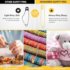 630 Pack Safety Pins Assorted, 5 Different Sizes Small and Large Safety Pin - Image 6