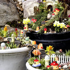 Woanger 30 Pcs Fairy Outdoor Garden Accessories Resin Hedgehog Mushroom - Image 6