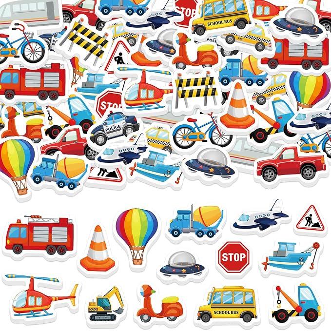 300Pcs Transportation Foam Stickers, Self-Adhesive Truck Cartransportation by Bonieset