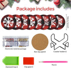 8 Pcs Christmas Snowflake Diamond Art Coasters Kit - Image 2