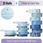 Mr. Pen- Washi Tape Set, 21 Rolls, 5 Yards/Roll | Washi Tape - Image 2