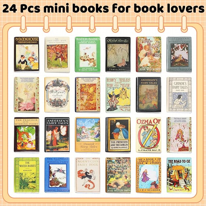 Mini Fairy Books 24pcs 1:12 Scale Miniature Books Dollhouse Books | Includes 24 - Image 7