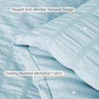 MUXHOMO 5 Pieces Twin XL Comforter Set, Seersucker Bed in a Bag Twin XL Size - Image 6