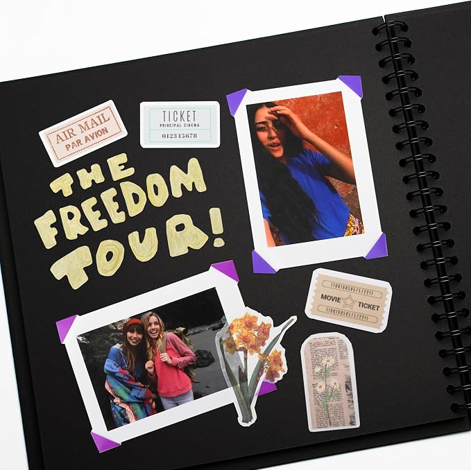 Vienrose DIY Scrapbook Album 7x7 Inch Hardcover Kraft Paper Scrap Book Photo - Image 5