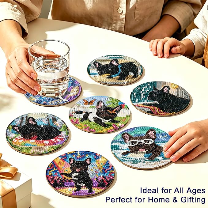 8-Pack Diamond Art Coaster Kit - Image 5