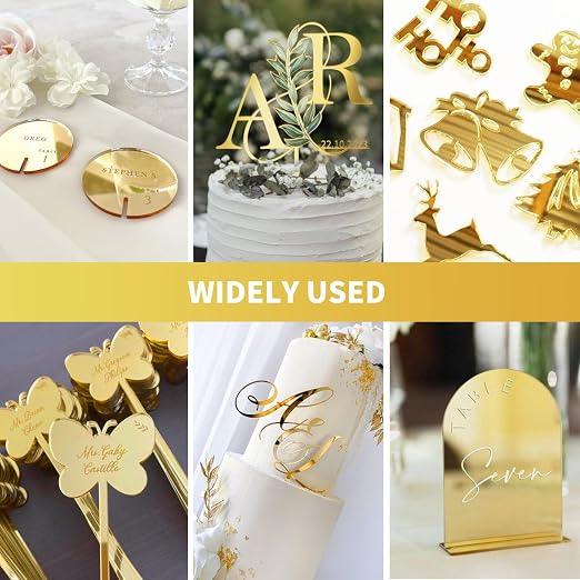 5 Pack Gold Mirrored Acrylic Sheets, 12 x 12 in, 1/8 Inch Thick | Gold Mirror - Image 7