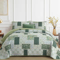 Xruibed Patchwork Quilt Set King Size 3 Pieces Plaid Floral Bedspread Coverlet by Xruibed