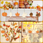 24 PCS Unfinished Wooden Thanksgiving Crafts, Pumpkin Turkey Shaped Hanging - Image 7