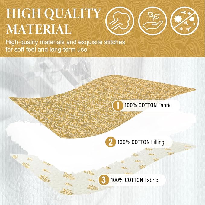 SahSahCasa Quilt Set King Size, 100% Cotton Quilt Bedding Set Bedspread - Image 5