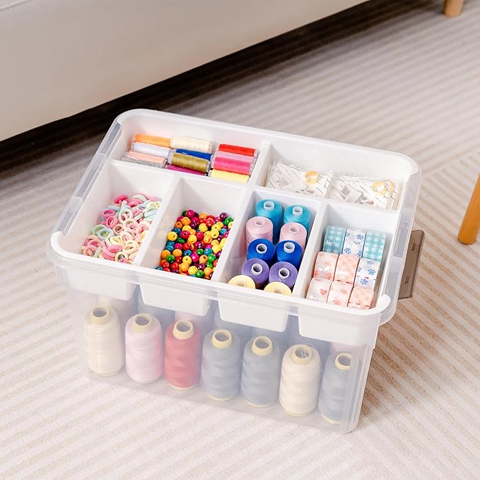 Citylife 32QT 2Packs Clear Craft Organizers and Storage Box - Image 4