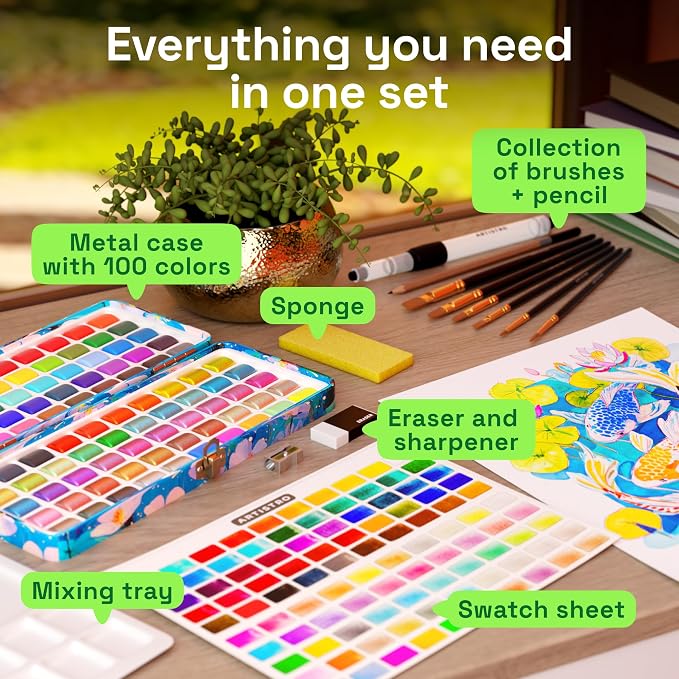 ARTISTRO 100 Color Watercolor Paint Set - Image 2
