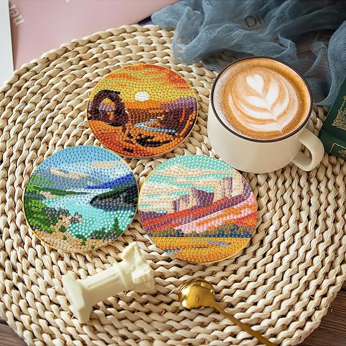 Clendo 8 Pcs National Park Diamond Art Coasters Kit - Image 5