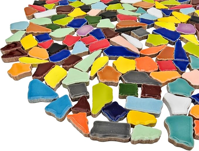 1.1lb Ceramic Mosaic Tiles, Mixed Colour Ceramic Mosaic Pieces - Image 8