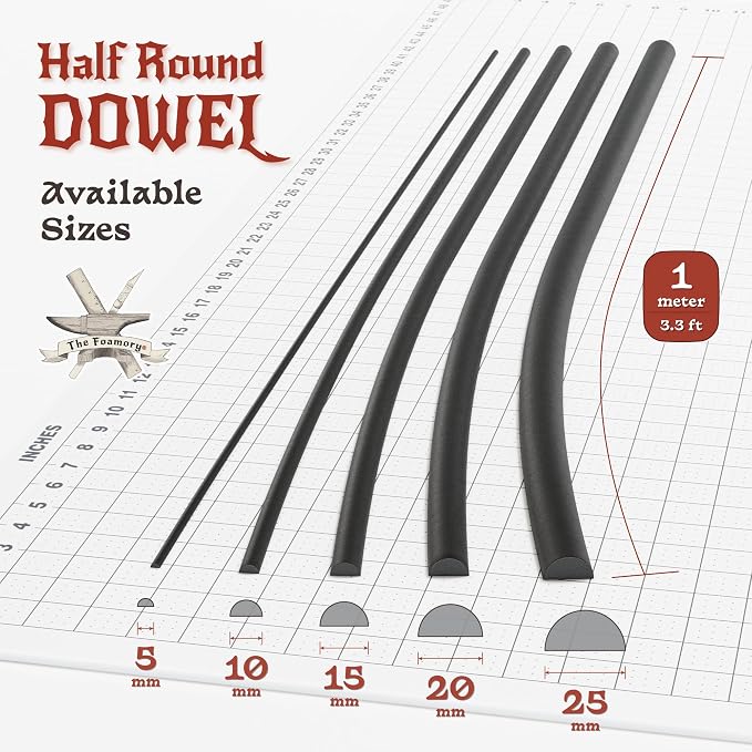 The Foamory's No Waste Half Round EVA Foam Dowel. 3 Pack of 5-25mm x 1M - Image 4