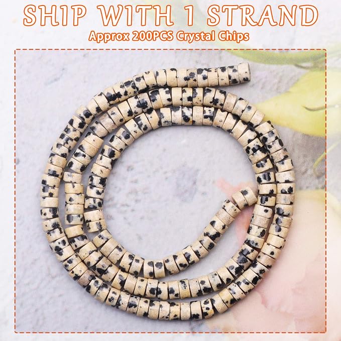 Natural Stone Heishi Beads for Necklace Making, 4 mm x 2 mm Small Flat Round - Image 2