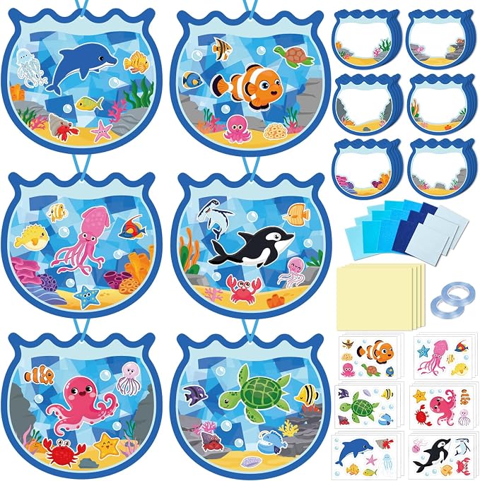 42PCS Summer Activities Crafts Bulk: Sea Animal Ocean Scene Paper Suncatchers by Renbuzhu