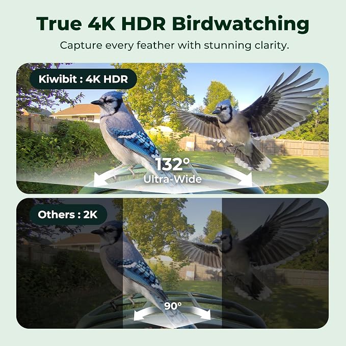 Kiwibit Smart Bird Feeder with Camera Solar Powered, 4K Video Live Stream - Image 2