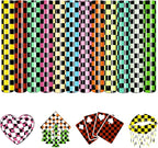 Tintnut Black Base Checkerboard Heat Transfer Vinyl, Checker pattern PU HTV by Tintnut