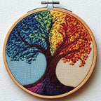 Punch Needle Kits for Beginners Abstract Colorful Tree 20x20cm | Easy for by Unknown