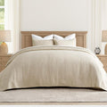 EVERGRACEHOME Cross Stitch Pre-Washed Cotton Quilt Bedding Set King Size by EVERGRACEHOME
