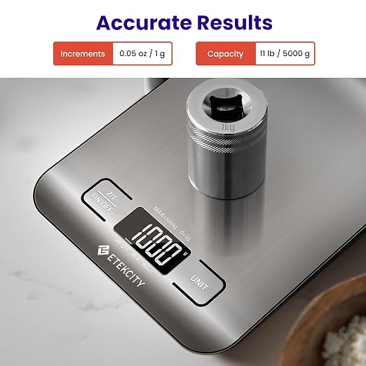 Etekcity Food Kitchen Scale, Digital Grams and Ounces, 11lb | Tare function - Image 8