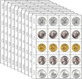 10 Sheets Coin Collection Pages, Coins Pocket Page by Ettonsun