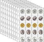 10 Sheets Coin Collection Pages, Coins Pocket Page by Ettonsun