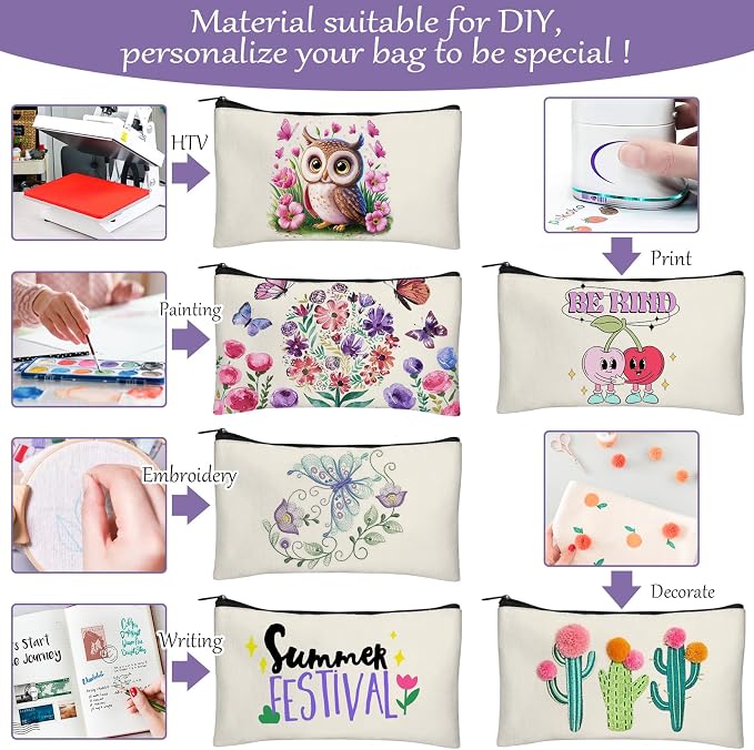 Legigo Blank Canvas Bag Zipper Pouch Makeup Bags Bulk - Image 6