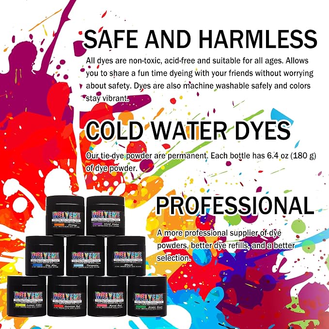 Cold Water Dye 1lb, Tie Dye Powder, Fabric Dye Powder - Image 4