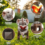 FOXMIS Garden Statues Elephant Outdoor Decor Lights, Lucky Miniature Elephant - Image 5