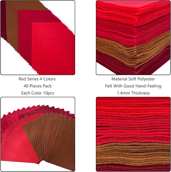 Soft Felt Sheets, 8x12 inches Assorted Craft Felt Fabric, 1.4mm Thick Felt - Image 5