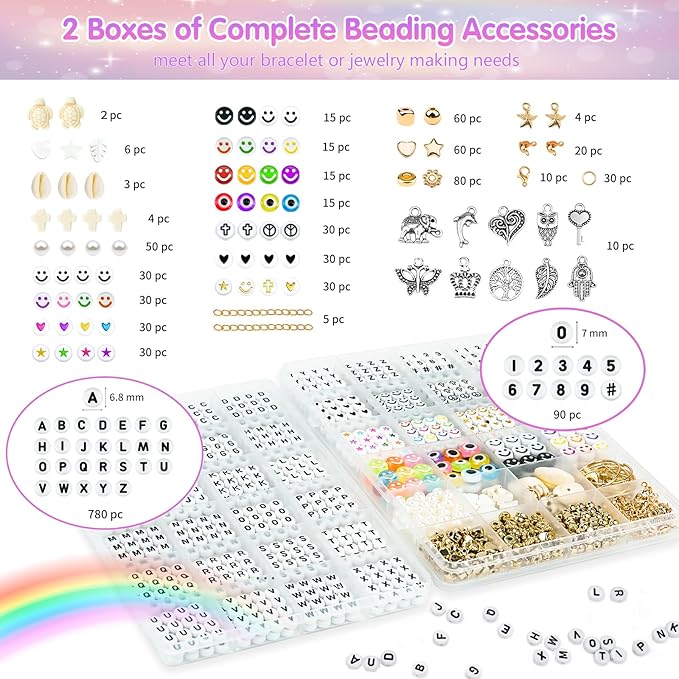 Gionlion Clay Beads Friendship Bracelet Making Kit, 72 Colors Preppy Clay A-Z - Image 5