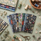 25 Pcs William Morris Cotton Fabric Squares, 10 x 10 Inch, Floral | Precut - Image 2