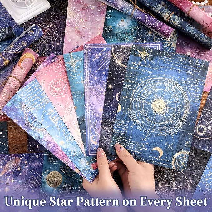 icceemee 160 Sheets of Starry Sky Scrapbook Paper, journaling Scrapbook - Image 3
